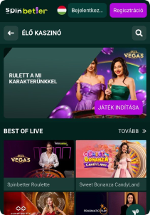 SpinBetter Casino mobile screen live games