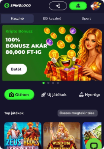 Spinoloco Casino mobile screen main pane