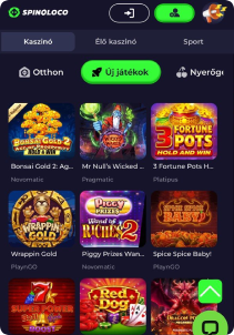Spinoloco Casino mobile screen slots games