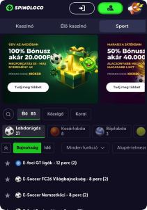 Spinoloco Casino mobile screen sports games
