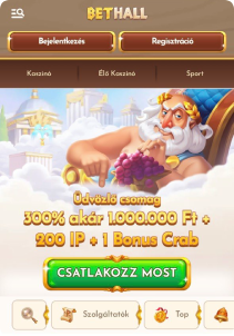 BettHall Casino mobile screen main pane