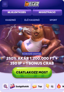 SpinBara Casino mobile screen main pane