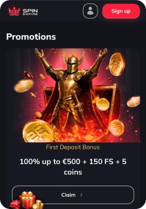 SpinEmpire casino screen4 promotions