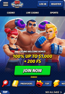 BiGClash casino mob screen mane page
