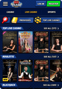 BiGClash casino mob screen live games