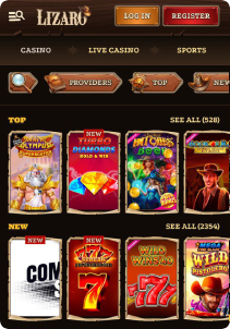 Lizaro casino mob screen slots games