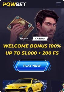 PowBet casino mob screen mane page