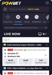 PowBet casino mob screen sports