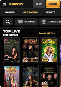 Spinsy casino mob screen live games