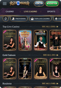 Astromania casino mob screen live games