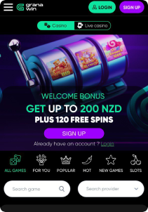 Granawin casino mob screen mane page