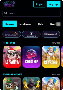 TurboWin casino mob screen slots games