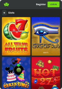 WilderBet casino mob screen slots games