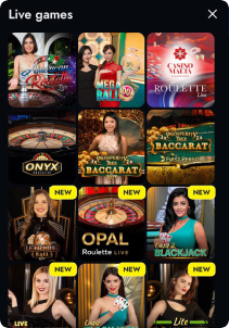 WildWinz casino mob screen live games