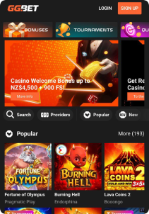 GGBet casino mob screen slots games