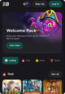 Belabet casino mob screen main page