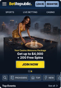Betrepublic casino mob screen main page