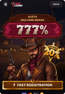 Madcasino casino mob screen main page