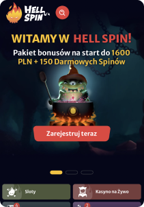 HellSpin casino mobile screen bonus