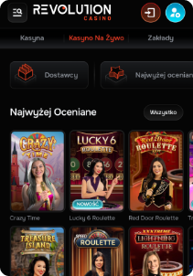 Revolution casino mobile screen live casino