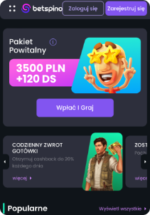 Betspino casino mobile screen welcome bonus