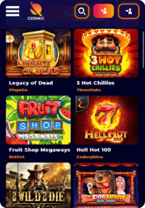 Cosmic casino mobile screen slots games