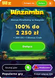 Wazamba casino mobile screen promotions bonus