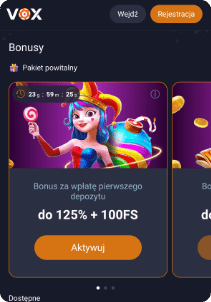 Vox casino mobile screen promotions bonus