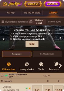 AbuKing casino mobile screen sports