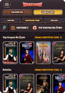 Dragonia casino mobile screen live games