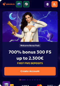 Winarius casino mobile screen main page