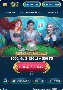 Aquawin casino mobile screen bonus