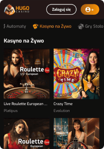 Hugo casino mobile screen live games