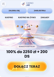 CasinoLab mobile screen welcome bonus