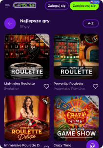 Gambloria mobile screen live games