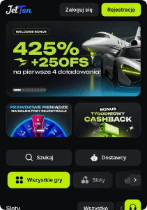 JetTon casino mobile screen welcome bonus