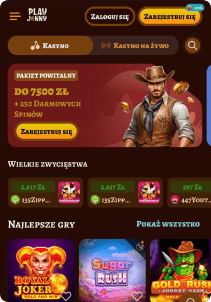 PlayJonny Casino mobile screen maine page