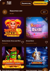 PlayJonny Casino mobile screen slots games