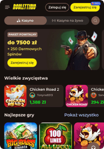 Roulettino mobile screen welcome bonus