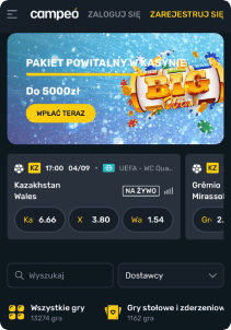 CampeonBetCasino mobile screen maine page