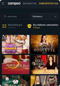 CampeonBetCasino mobile screen live games
