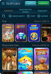 Slotuna Casino mobile screen slots games