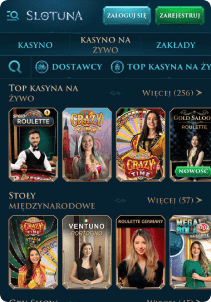 Slotuna Casino mobile screen live games