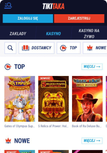 TikiiTaka Casino mobile screen slots games
