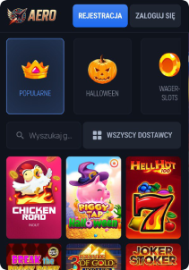 Aerobet Casino mobile screen slots games