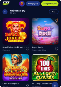 IvyBet Casino mobile screen slots games