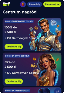 IvyBet Casino mobile screen bonus