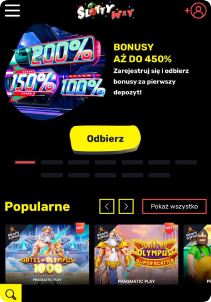 Slottyway Casino mobile screen maine page