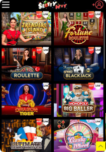 Slottyway Casino mobile screen live games