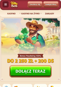 BillyBets Casino mobile screen main page